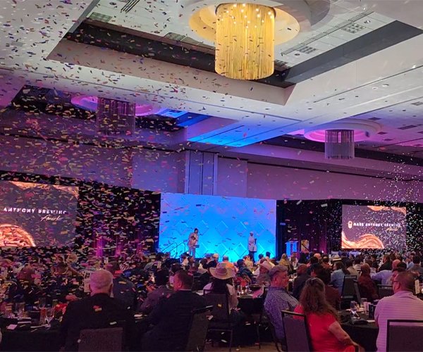 Conference Pictures 1 Confetti rains down on an event